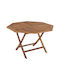 Outdoor Table Made of Teak Foldable Kendall Natural 120x120x75cm