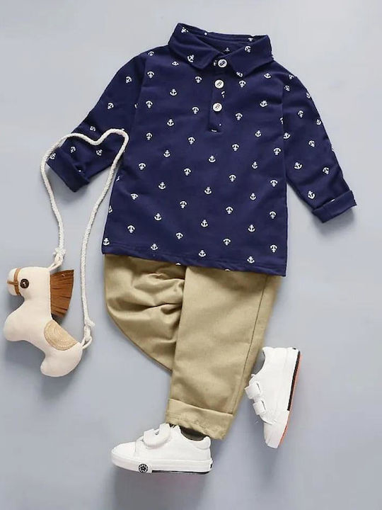 Kids' Set with Pants Winter 2pcs Navy Blue
