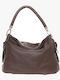 Leder Damentasche Schultertasche Braun