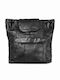 -leather Leather Women's Bag Backpack Black