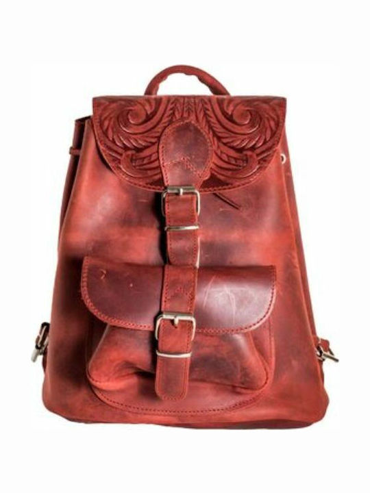 -leather Leather Women's Bag Backpack Burgundy