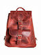 -leather Leather Women's Bag Backpack Burgundy