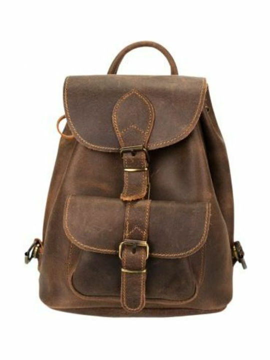 Kouros Κούρος Model 142 Leather Women's Bag Backpack Brown