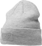 4F Beanie Unisex Σκούφος Πλεκτός σε Γκρι χρώμα