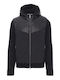 Men's Hooded Cardigan with Zipper Black
