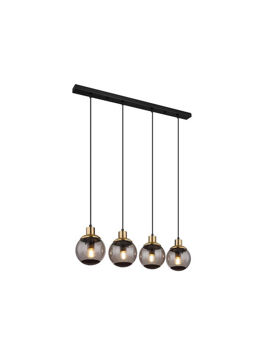 Globo Lighting Pendant Chandelier for 4 Bulbs E27 Black