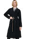 Hugo Boss Γυναικείο Μαύρο Παλτό με Κουμπιά