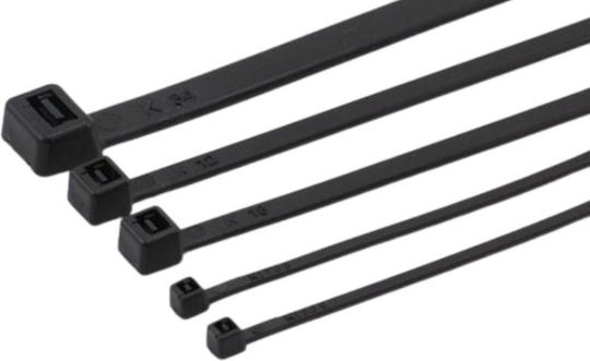 Spap Δεματικά Καλωδίων Πλαστικά 450mmx7.6mm σε Μαύρο χρώμα (100τμχ) (4100248)
