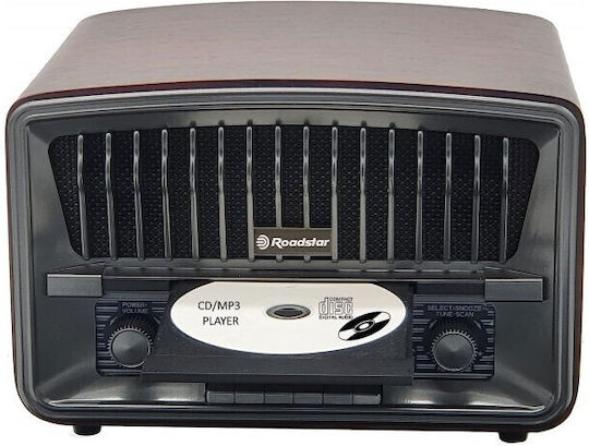 Roadstar HRA-270CD+BT Retro Επιτραπέζιο Ραδιόφωνο DAB+ με Bluetooth και USB Καφέ
