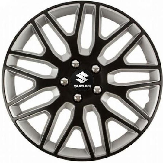 Versaco Σετ Τάσια Αυτοκινήτου Dakar Nc με Σήμα Suzuki 4τμχ 16" Μαύρο/Μαύρο