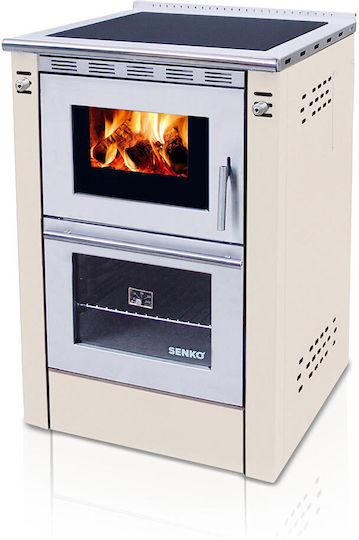 Senko SG-60 Μεταλλική Ξυλόσομπα με Φούρνο Μπεζ