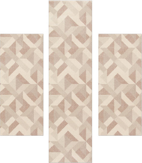 Decostar Loom-s 50741-824 Modern Bedroom Rugs Set Beige 50741-824 3pcs