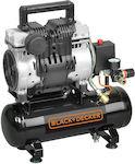 Black & Decker BD100/6-ST Einphasig Luftkompressor mit Leistung 1.5hp und Druckluftbehälter 6Es