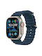 Apple Watch Ultra 2 Titanium 49mm Waterproof with eSIM and Heart Rate Monitor (Blue Ocean Band)