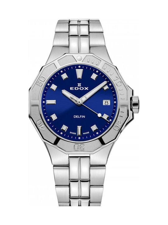 Edox Delfin Ανδρικό Ρολόι 38mm Μπαταρίας με Αση...