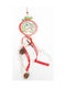 3 Hanging Santa Claus Ornament Wooden Red