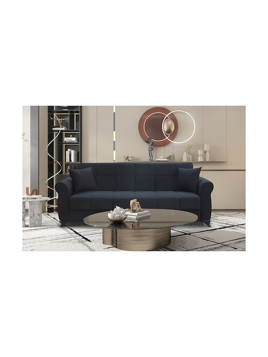 Lena Dreisitzer Sofa Bett Schwarz 210x80x75cm