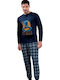 Sabor Kinder Schlafanzug Winterlich Baumwoll Marineblau