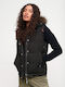 Superdry D3 Ovin Everest Faux Women's Short Puffer Jacket for Winter Black