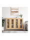 Wand Wohnzimmer Vitrine aus Spanplatte mit Glas Coffee 69.5x34x90cm