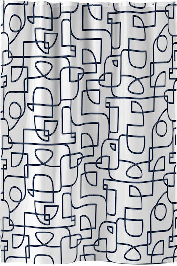 Douceur d'Intérieur Shower Curtain 180x200cm White Blue