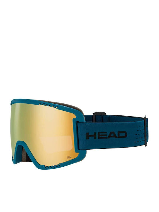 Head Contex Pro 5k Μάσκα Σκι & Snowboard Ενηλίκων Χρυσή με Φακό σε Χρυσό Χρώμα