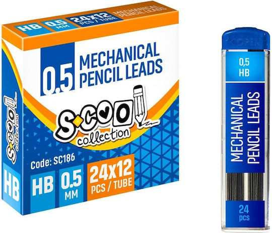 S-Cool 24 Συσκευασίες x 24 Μύτες Μολυβιού Πάχους 0.5mm Καφέ