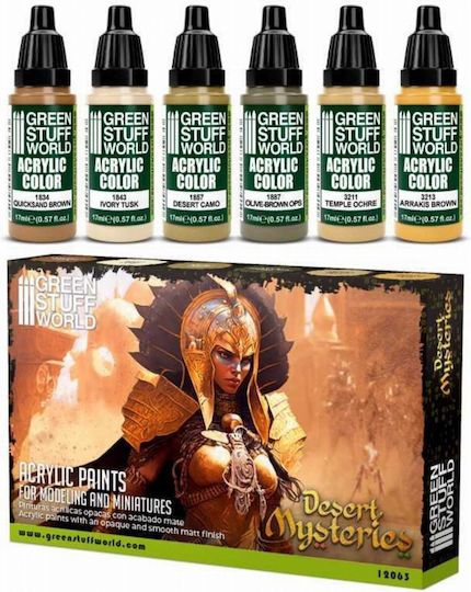 Green Stuff World Paint Σετ Χρώματα Μοντελισμού σε Πράσινο χρώμα 6τμχ