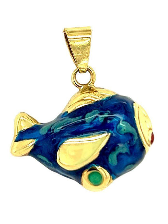 Xryseio Kids Pendant Fish in 14K Gold