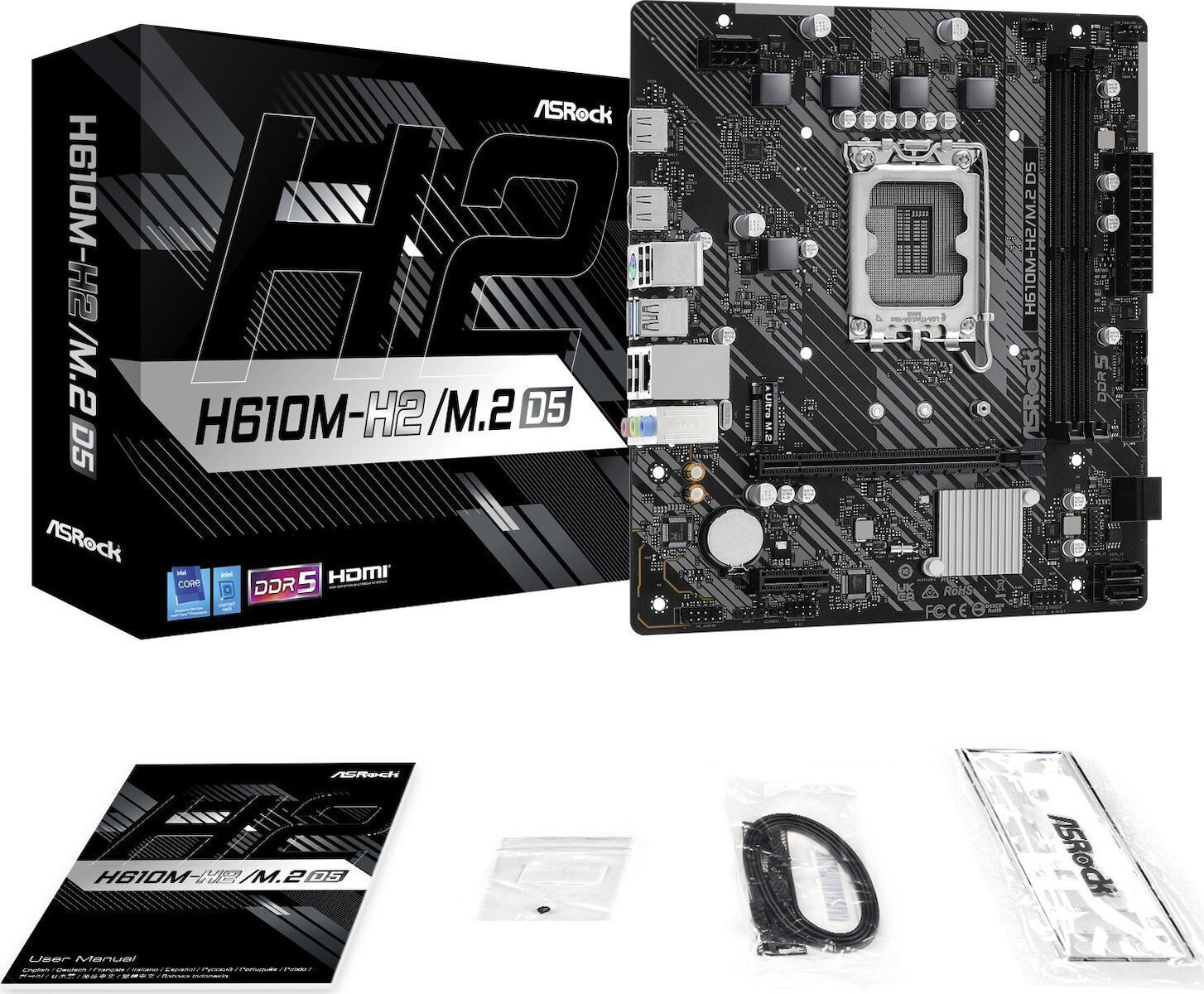 ASRock Motherboard Micro ATX με Intel 1700 Socket 90-MXBML0-A0UAYZ (H610M-H2/M.2 D5)