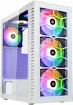 Kolink Observatory HF Glass ARGB Gaming Midi Tower Κουτί Υπολογιστή με Πλαϊνό Παράθυρο Λευκό