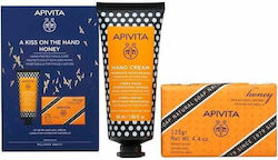 Apivita A Kiss On The Hand (Honey) Set Îngrijire pentru Hidratare cu Cremă de mâini & Săpun