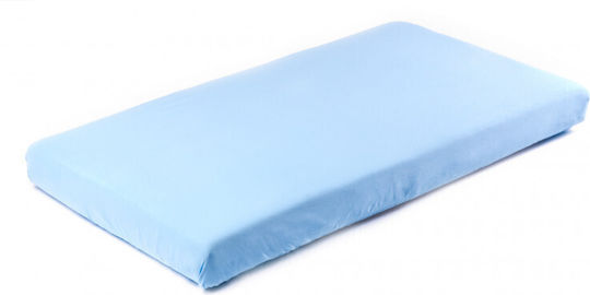 Sensillo Baby Sheet Crib Flannel Light Blue 140x70cm