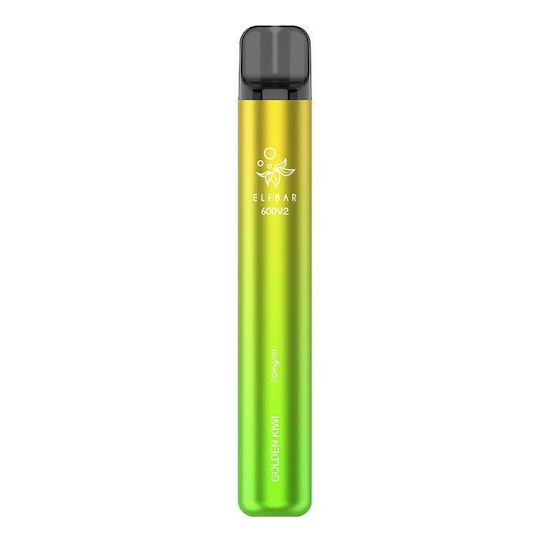 Elf Bar 600 V2 Ηλεκτρονικό Τσιγάρο μιας Χρήσης 600 Εισπνοών Kiwi 2ml 20mg