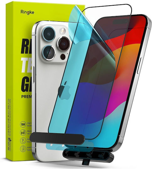Ringke Full Face Tempered Glass Μαύρο (iPhone 15 Pro Max)
