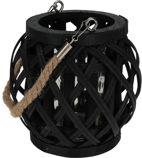 Koopman Bamboo Lantern Black 14x15x15cm