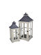 ED Collection Floortop Wooden Lantern Gray 25x25x58cm