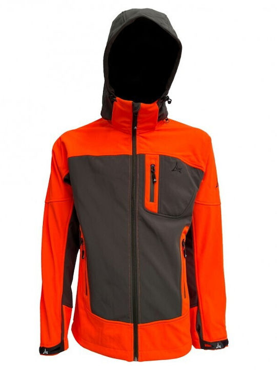 Apu Herren Winter Jacke Softshell Wasserdicht und winddicht Orange