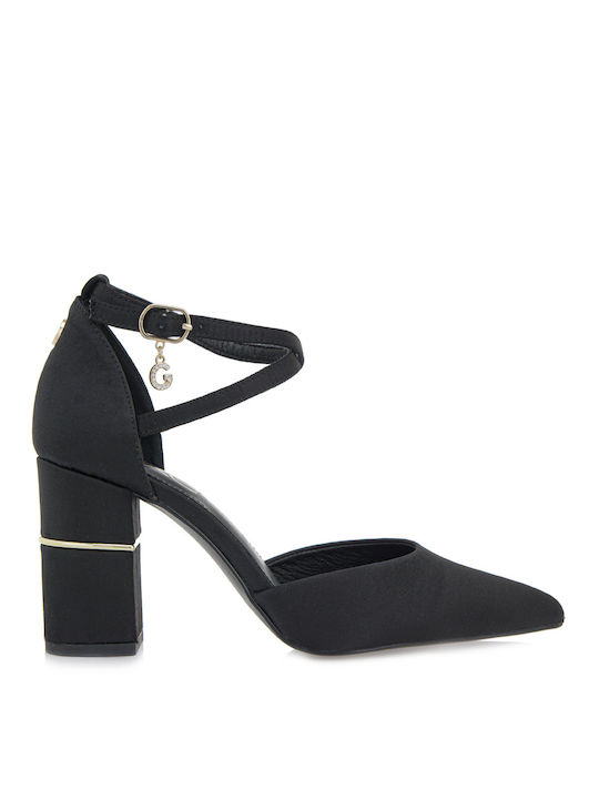 Exe Black Heels with Strap