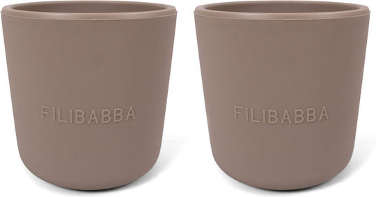 Filibabba Παιδικά Ποτηράκια από Σιλικόνη Γκρι 2τμχ