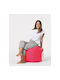 Waterproof Bean Bag Stool Poof Square Pink 45x45x45cm