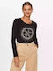 Guess Women's Blouse Cotton Long Sleeve Black