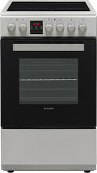 Sharp Free-standing with Ceramic Hobs Inox KF-56FVDD22IMK-CH Sharp Free-standing with Ceramic Hobs Inox KF-56FVDD22IMK-CH
