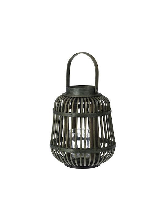 Zaros Tabletop Bamboo Lantern Green 24cm