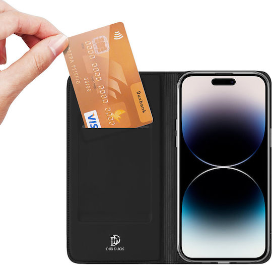 Dux Ducis Skin Pro Buchen Sie Synthetisches Leder Schwarz (iPhone 15 Pro Max)