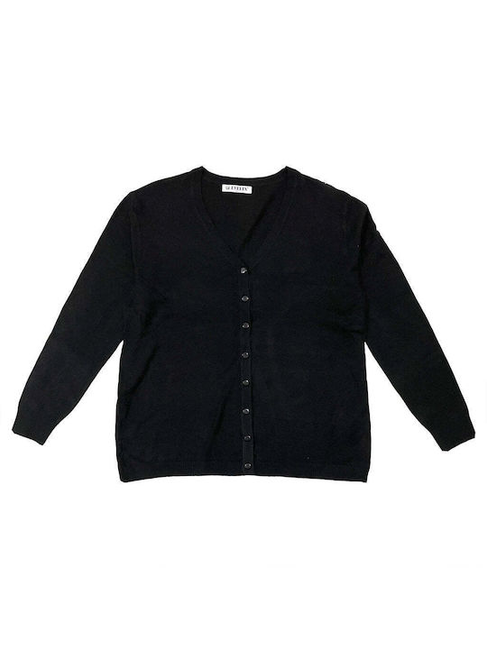 Ustyle Women's Knitted Cardigan with Buttons Black