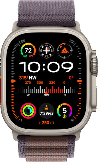 Apple Watch Ultra 2 Titanium 49mm Waterproof with eSIM and Heart Rate Monitor (Indigo Alpine Loop - Small)