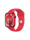 Apple Watch Series 9 Aluminium 45mm Waterproof with Heart Rate Monitor ((PRODUCT)RED with (PRODUCT)RED Sport Band (S/M))