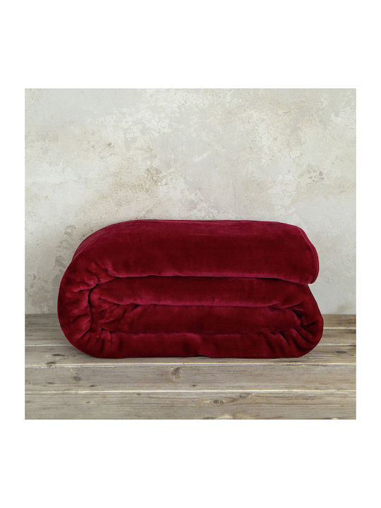 Nima Coperta Κουβέρτα Βελουτέ Μονή 160x220εκ. Red