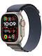 Apple Watch Ultra 2 Titan 49mm Rezistent la apă cu eSIM și pulsometru (Buclă alpină albastră - Mic)